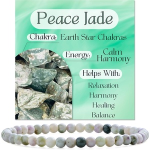 image:imageBivei 4mm Beaded Bracelets for Women Handmade Semi Precious Natural Stone Stretch Elastic Jewelry Yoga Protection GiftsPeace JadeCalm Harmony