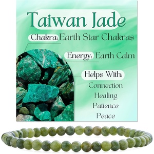 image:imageBivei 4mm Beaded Bracelets for Women Handmade Semi Precious Natural Stone Stretch Elastic Jewelry Yoga Protection GiftsTaiwan JadeResilience