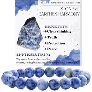 image:imageBivei 8mm Beaded Bracelets for Women Handmade Semi Precious Natural Stone Stretch Elastic Jewelry Yoga Protection GiftsBlue Spotted JasperCalm Flow