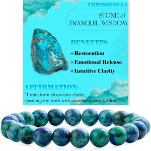image:imageBivei 8mm Beaded Bracelets for Women Handmade Semi Precious Natural Stone Stretch Elastic Jewelry Yoga Protection GiftsChrysocollaGentle Expression