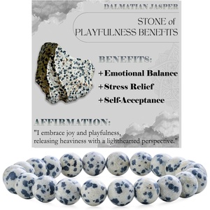 image:imageBivei 8mm Beaded Bracelets for Women Handmade Semi Precious Natural Stone Stretch Elastic Jewelry Yoga Protection GiftsDalmatian Jasper Grounding  Joy