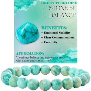 image:imageBivei 8mm Beaded Bracelets for Women Handmade Semi Precious Natural Stone Stretch Elastic Jewelry Yoga Protection GiftsGreen Turquoise  Balance