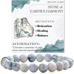 image:imageBivei 8mm Beaded Bracelets for Women Handmade Semi Precious Natural Stone Stretch Elastic Jewelry Yoga Protection GiftsPeace JadeCalm Harmony
