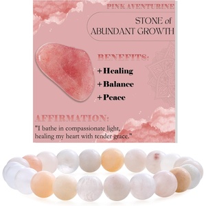 image:imageBivei 8mm Beaded Bracelets for Women Handmade Semi Precious Natural Stone Stretch Elastic Jewelry Yoga Protection GiftsPink AventurineGentle Love
