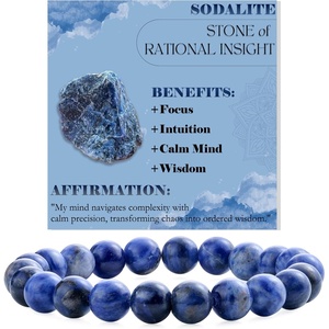 image:imageBivei 8mm Beaded Bracelets for Women Handmade Semi Precious Natural Stone Stretch Elastic Jewelry Yoga Protection GiftsSodaliteClear Insight  Authenticity