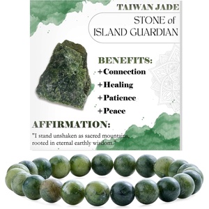 image:imageBivei 8mm Beaded Bracelets for Women Handmade Semi Precious Natural Stone Stretch Elastic Jewelry Yoga Protection GiftsTaiwan JadeResilience