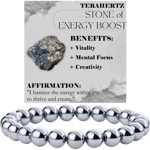image:imageBivei 8mm Beaded Bracelets for Women Handmade Semi Precious Natural Stone Stretch Elastic Jewelry Yoga Protection GiftsTerahertz  Energy Boost