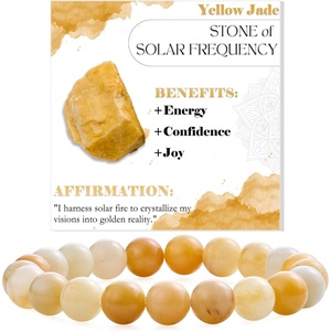 image:imageBivei 8mm Beaded Bracelets for Women Handmade Semi Precious Natural Stone Stretch Elastic Jewelry Yoga Protection GiftsYellow JadeOptimism  Courage