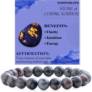 image:imageBivei 8mm Beaded Bracelets for Women Handmade Semi Precious Natural Stone Stretch Elastic Jewelry Yoga Protection GiftsYooperlite Cosmic Ignition
