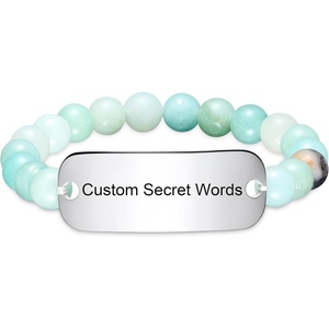 image:imageBivei Customized Name Beaded Bracelet  8mm Natural Reiki Semi Precious Crystals Healing Gem Stone Handmade Round Beads Stretch Bracelet for Women MenCustomize