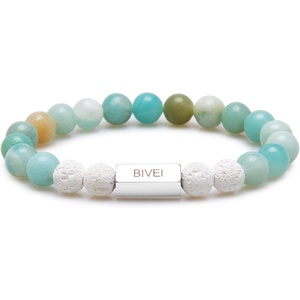 image:imageBivei Essential Oil Diffuser Bracelet Women Lava Rock Stone Gemstone Bead Fitting Stress Relief BraceletAmazoniteAmazonite