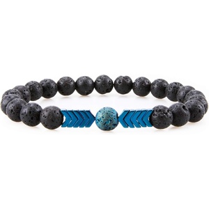 image:imageBivei Lava Rock Stone Bead Hametite Therapy Arrow Aromatherapy Essential Oil Diffuser BraceletBlue