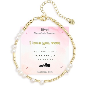 image:imageBivei Morse Code Bracelets  Inspirational Gifts for Women Beaded Bracelets for Mothers Day Perfect for Mom Daughter Sister Grandma Wife I love you mom