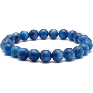 image:imageBivei Natural Gem Semi Precious Reiki Healing Crystals Handmade 8mm Round Beads Stretch BraceletAAA Grade Kyanite