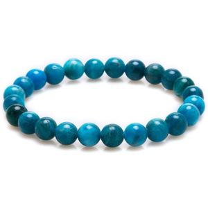 image:imageBivei Natural Gem Semi Precious Reiki Healing Crystals Handmade 8mm Round Beads Stretch BraceletBlue Apatite