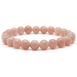 image:imageBivei Natural Gem Semi Precious Reiki Healing Crystals Handmade 8mm Round Beads Stretch BraceletSun Stone