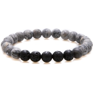 image:imageBivei Natural Lava Rock Stone Essential Oil Diffuser Stretch Bracelet Healing Energy Gemstone Jewelry ProtectionSnow Flake ObsidianPiccaso Jasper