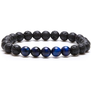 image:imageBivei Natural Lava Rock Stone Essential Oil Diffuser Stretch Bracelet Healing Energy Gemstone Jewelry ProtectionSnow Flake ObsidianRoyal Blue Tiger Eye