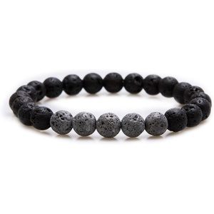 image:imageBivei Natural Lava Rock Stone Essential Oil Diffuser Stretch Bracelet Healing Energy Gemstone Jewelry ProtectionSnow Flake ObsidianTitanuim Grey