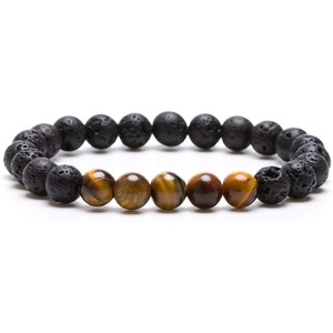 image:imageBivei Natural Lava Rock Stone Essential Oil Diffuser Stretch Bracelet Healing Energy Gemstone Jewelry ProtectionSnow Flake ObsidianYellow Tiger Eye