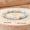 image:imageBivei Crystal Stretch 6mm Bracelets for Women  Handmade Natural Stone Beaded Stretch Bracelet Stainless Steel Heart Bead Tranquility Yoga Gift Jewelry for WomenAmazonite  Abundance