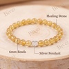 image:imageBivei Crystal Stretch 6mm Bracelets for Women  Handmade Natural Stone Beaded Stretch Bracelet Stainless Steel Heart Bead Tranquility Yoga Gift Jewelry for WomenCitrine  Amplifies