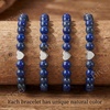 image:imageBivei Crystal Stretch 6mm Bracelets for Women  Handmade Natural Stone Beaded Stretch Bracelet Stainless Steel Heart Bead Tranquility Yoga Gift Jewelry for WomenLapis Lazuli  Wisdom