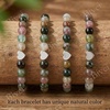 image:imageBivei Crystal Stretch 6mm Bracelets for Women  Handmade Natural Stone Beaded Stretch Bracelet Stainless Steel Heart Bead Tranquility Yoga Gift Jewelry for WomenRainbow Tourmaline  Balancing