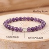 image:imageBivei Crystal Stretch 6mm Bracelets for Women  Handmade Natural Stone Beaded Stretch Bracelet Stainless Steel Heart Bead Tranquility Yoga Gift Jewelry for WomenAmethyst  Tranquility