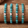 image:imageBivei Crystal Stretch 6mm Bracelets for Women  Handmade Natural Stone Beaded Stretch Bracelet Stainless Steel Heart Bead Tranquility Yoga Gift Jewelry for WomenSea Sediment Jasper  Grounding