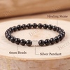 image:imageBivei Crystal Stretch 6mm Bracelets for Women  Handmade Natural Stone Beaded Stretch Bracelet Stainless Steel Heart Bead Tranquility Yoga Gift Jewelry for WomenBlack Tourmaline  Protective
