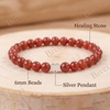 image:imageBivei Crystal Stretch 6mm Bracelets for Women  Handmade Natural Stone Beaded Stretch Bracelet Stainless Steel Heart Bead Tranquility Yoga Gift Jewelry for WomenCarnelian  Energizing