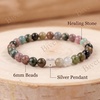 image:imageBivei Crystal Stretch 6mm Bracelets for Women  Handmade Natural Stone Beaded Stretch Bracelet Stainless Steel Heart Bead Tranquility Yoga Gift Jewelry for WomenRainbow Tourmaline  Balancing