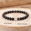 image:imageBivei Crystal Stretch 6mm Bracelets for Women  Handmade Natural Stone Beaded Stretch Bracelet Stainless Steel Heart Bead Tranquility Yoga Gift Jewelry for WomenObsidian  Protective