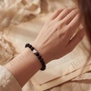 image:imageBivei Crystal Stretch 6mm Bracelets for Women  Handmade Natural Stone Beaded Stretch Bracelet Stainless Steel Heart Bead Tranquility Yoga Gift Jewelry for WomenBlack Onyx  Grounding