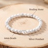 image:imageBivei Crystal Stretch 6mm Bracelets for Women  Handmade Natural Stone Beaded Stretch Bracelet Stainless Steel Heart Bead Tranquility Yoga Gift Jewelry for WomenWhite Turquoise  Stabilizing