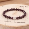 image:imageBivei Crystal Stretch 6mm Bracelets for Women  Handmade Natural Stone Beaded Stretch Bracelet Stainless Steel Heart Bead Tranquility Yoga Gift Jewelry for WomenGarnet  Energizing