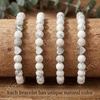 image:imageBivei Crystal Stretch 6mm Bracelets for Women  Handmade Natural Stone Beaded Stretch Bracelet Stainless Steel Heart Bead Tranquility Yoga Gift Jewelry for WomenWhite Turquoise  Stabilizing