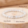 image:imageBivei Crystal Stretch 6mm Bracelets for Women  Handmade Natural Stone Beaded Stretch Bracelet Stainless Steel Heart Bead Tranquility Yoga Gift Jewelry for WomenMoonstone  Receptive