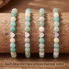 image:imageBivei Crystal Stretch 6mm Bracelets for Women  Handmade Natural Stone Beaded Stretch Bracelet Stainless Steel Heart Bead Tranquility Yoga Gift Jewelry for WomenAmazonite  Abundance