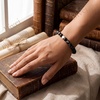 image:imageBivei Crystal Stretch 6mm Bracelets for Women  Handmade Natural Stone Beaded Stretch Bracelet Stainless Steel Heart Bead Tranquility Yoga Gift Jewelry for WomenObsidian  Protective