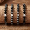 image:imageBivei Crystal Stretch 6mm Bracelets for Women  Handmade Natural Stone Beaded Stretch Bracelet Stainless Steel Heart Bead Tranquility Yoga Gift Jewelry for WomenBlack Tourmaline  Protective