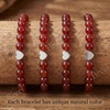 image:imageBivei Crystal Stretch 6mm Bracelets for Women  Handmade Natural Stone Beaded Stretch Bracelet Stainless Steel Heart Bead Tranquility Yoga Gift Jewelry for WomenCarnelian  Energizing