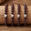 image:imageBivei Crystal Stretch 6mm Bracelets for Women  Handmade Natural Stone Beaded Stretch Bracelet Stainless Steel Heart Bead Tranquility Yoga Gift Jewelry for WomenGarnet  Energizing