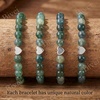 image:imageBivei Crystal Stretch 6mm Bracelets for Women  Handmade Natural Stone Beaded Stretch Bracelet Stainless Steel Heart Bead Tranquility Yoga Gift Jewelry for WomenMoss Agate  Grounding